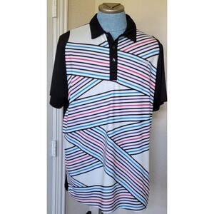 Puma Men's Golf Dry Cell Multicolor Breathable Stretch Short Sleeve Polo Sz XL B